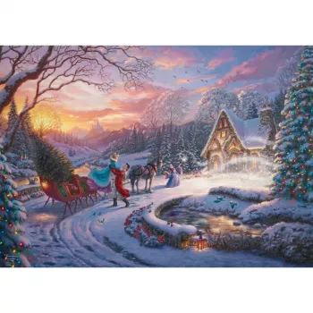 Thomas Kinkade Studios: Disney Dreams Collection - Cinderella Bringing Home the Tree, puzzle 1000 piezas