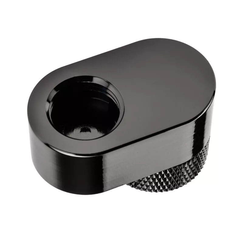 Racor giratorio XSPC Offset G1/4 de 14mm, cromo negro - conector giratorio en ángulo para refrigeración líquida