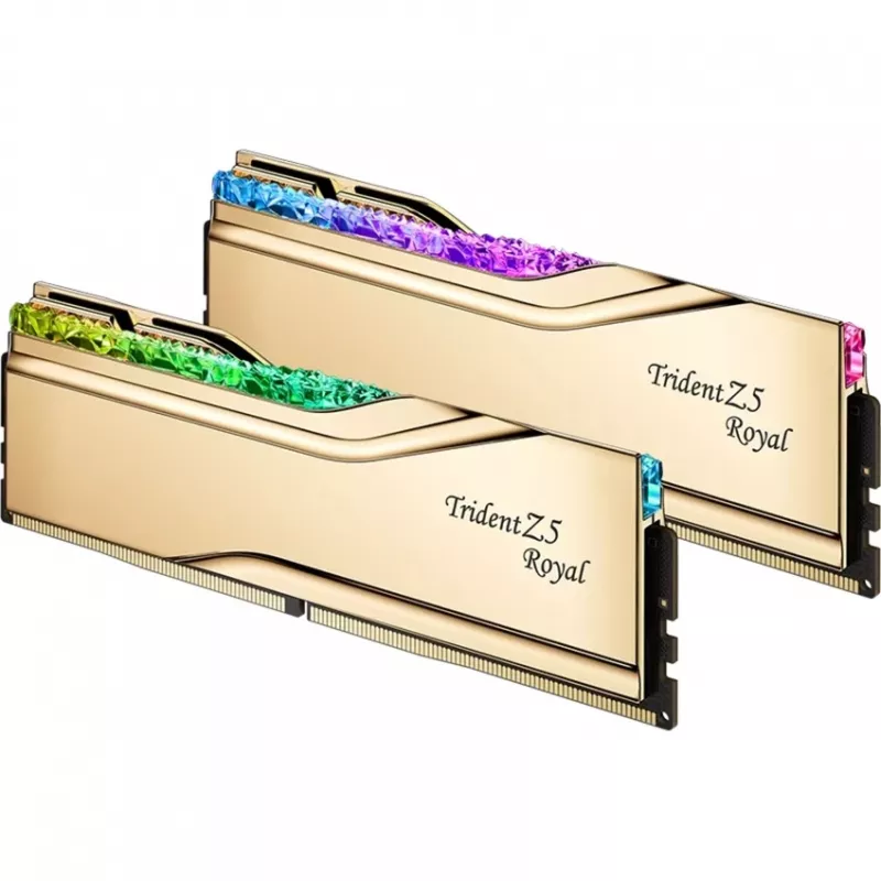 DIMM 32 GB DDR5-6000, memoria dorada, F5-6000J2836G16GX2-TR5G, Trident Z5 Royal RGB, INTEL XMP
