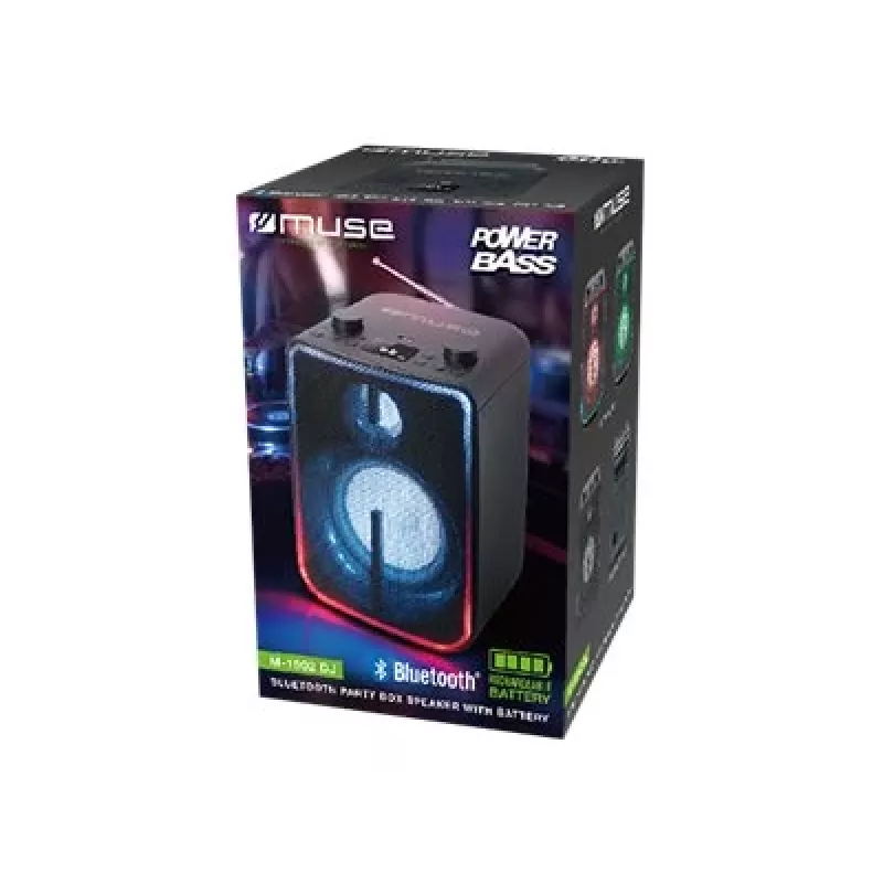 Altavoz monolítico portátil Muse M-1802 DJ Negro