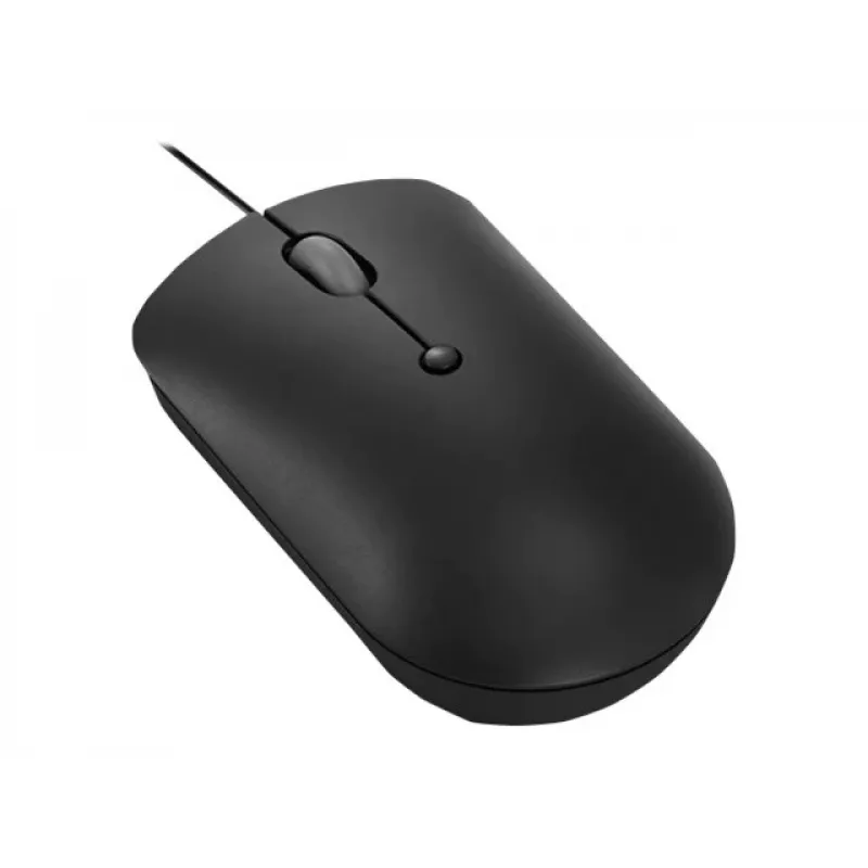 Ratón óptico con cable Lenovo GY51D20875 USB Type-C, ambidiestro, 2400 DPI, 4 botones, negro