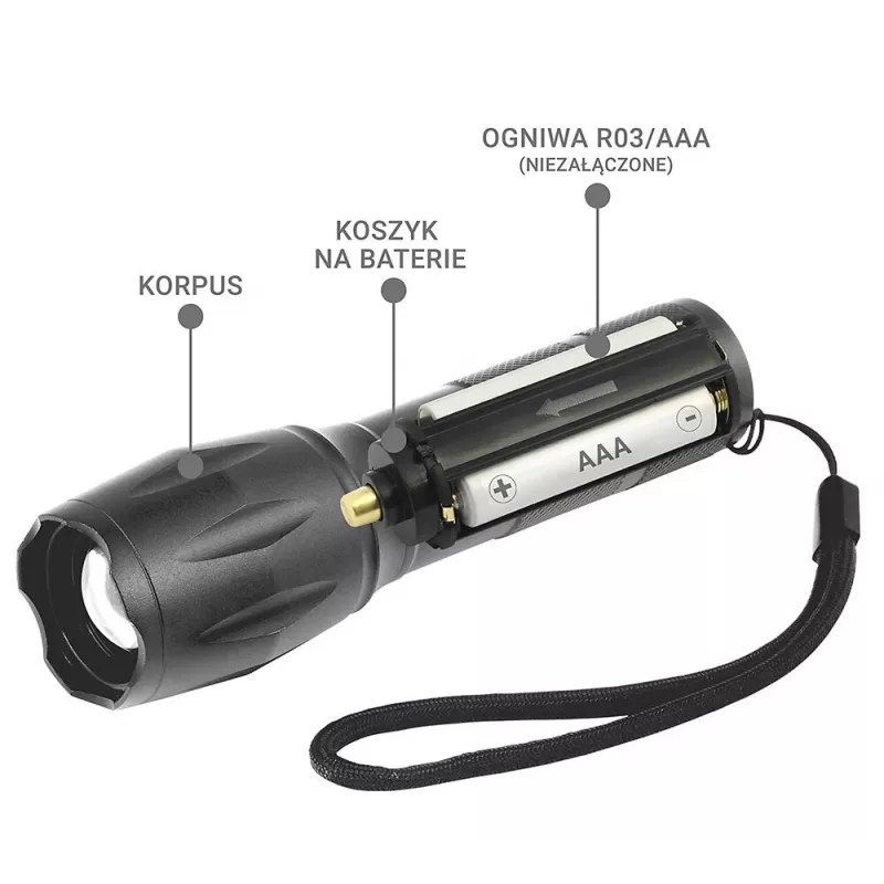 Linterna LED everActive FL600, 600 lm, CREE XM-L2, 18650 / 3x AAA