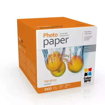 Papel fotográfico ColorWay 10×15 cm brillo 230 g/m², paquete para impresión fotográfica