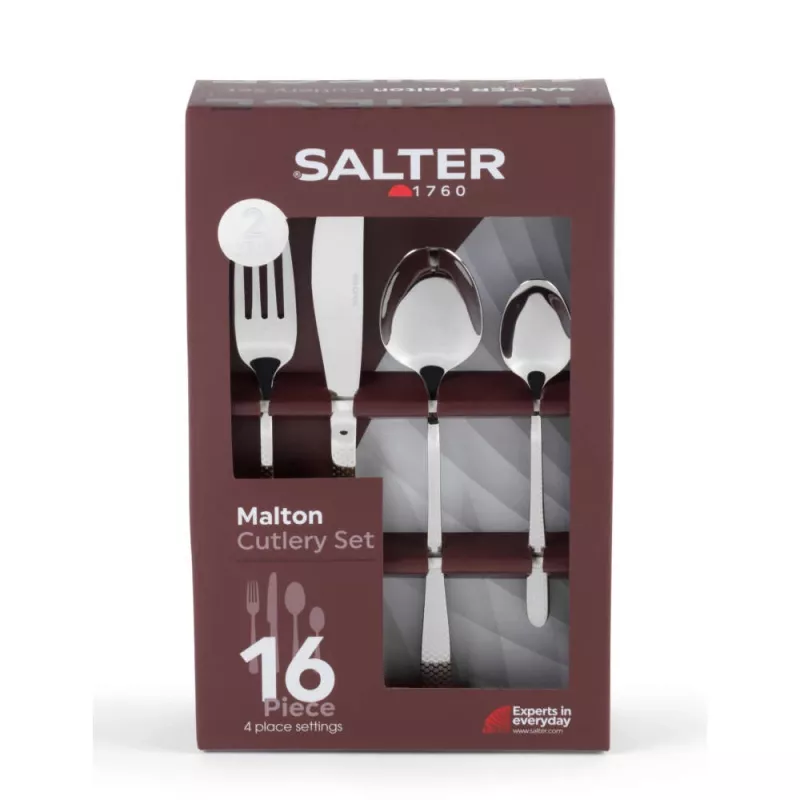 Juego de cubiertos de 16 piezas Salter BW113282EU7, acero inoxidable, servicio para 4