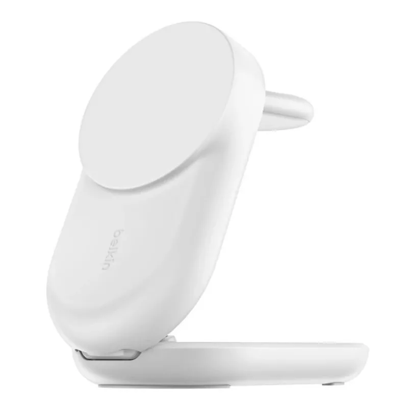 Cargador de interior Belkin UltraCharge 25W Qi2 3en1 Cargador magnético EU blanco redondo