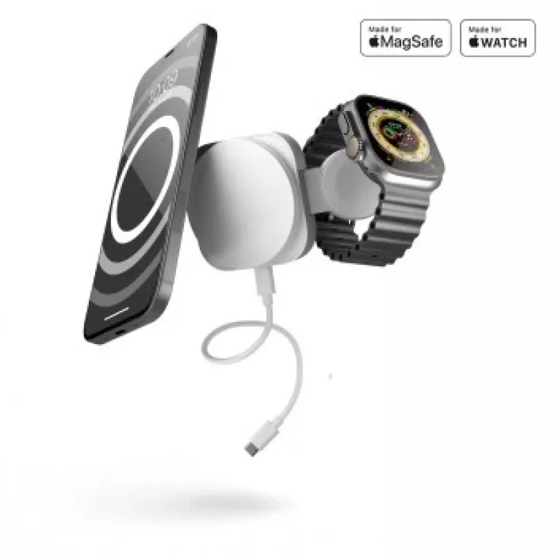 Cargador de viaje ZENS 2-IN-1 MAGSAFE + WATCH WEISS