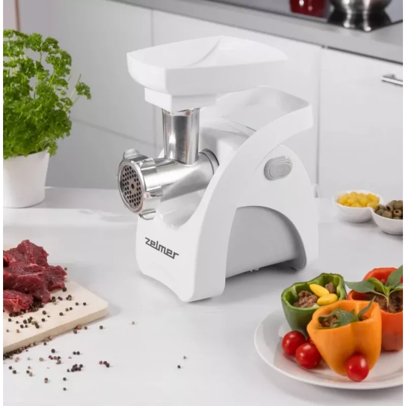 Picadora de carne Zelmer ZMM9801B 2200 W acero inoxidable, blanco