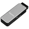 Hama 123900 lector de tarjetas USB 3.0 SD/microSD, aluminio, negro/plata