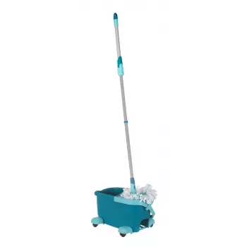 Sistema de fregado Leifheit Clean Twist Mop Ergo mobil, un depósito, azul, con fregona y ruedas giratorias