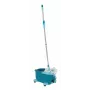 Sistema de fregado Leifheit Clean Twist Mop Ergo mobil, un depósito, azul, con fregona y ruedas giratorias