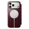 Funda para móvil Nomad Modern Leather Folio para iPhone 17 Pro Max — cuero, TPU, PC, aluminio, burdeos, 16 cm (6,3