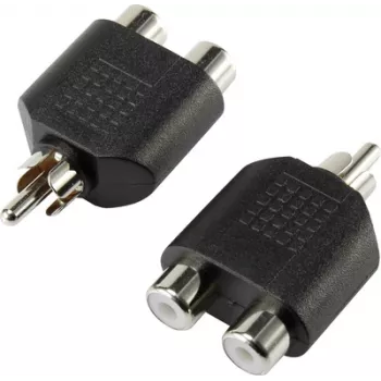 Adaptador en Y de audio RCA SpeaKa Professional [1x conector macho RCA – 2x conector hembra RCA] Negro (SP-7870160)