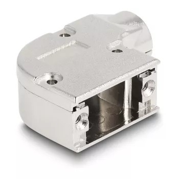 DELOCK pasacables carcasa D-Sub para conector macho/hembra de 9 pines con ángulo metálico 90° en ángulo, plata, 33×47×16 mm