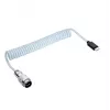 Akyga AK-USB-49 Cable espiral Aviator USB-C a USB-C con conector GX16, USB 2.0, 3 m, blanco