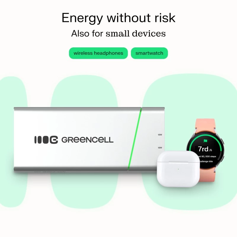 Batería portátil Green Cell BPLGC20P 20800 mAh litio-ion, USB-C PD 65W, 2x USB-C + 1x USB-A, carcasa de aluminio