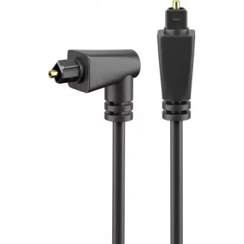 Goobay cable de fibra óptica, 2 m, negro - conector macho Toslink > conector macho Toslink 90°, negro (41595)