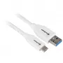 Cable USB 3.2 Gen 2, USB-A macho > USB-C macho (blanco, 1 metro)