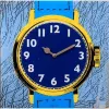Reloj NeXtime 8157 Watch One, 43x43,2 cm, pared, azul/amarillo