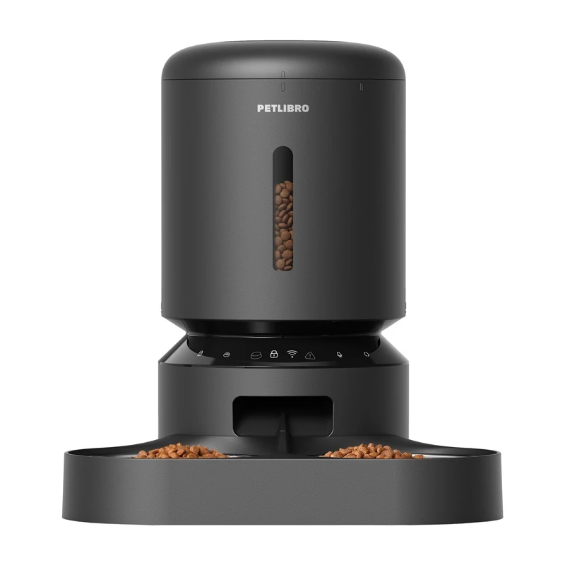 Comedero automático para mascotas Aptel Granary PL-AF103-36B, automático, 5 l, dos cuencos, WiFi (negro)