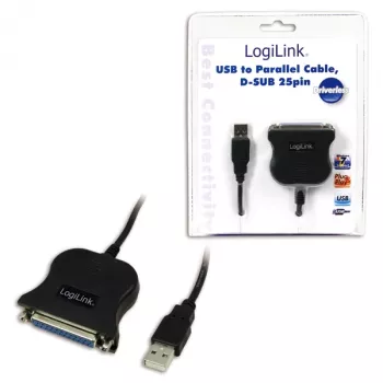 LogiLink UA0054A Cable paralelo negro 1,8 m