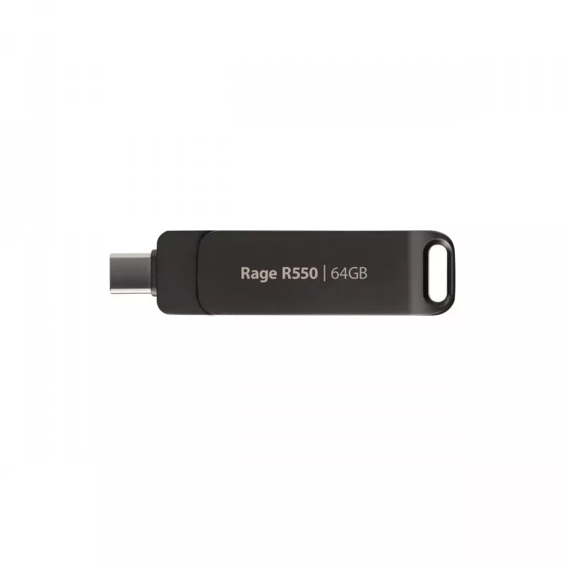 Memoria USB PATRIOT Rage R550 64GB 100 MB/S USB A+C diseño giratorio (PE64GR550DSAD) negra