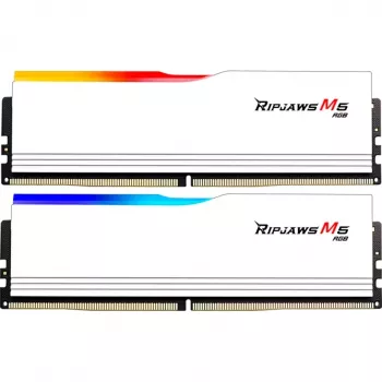 DIMM 64 GB DDR5-6000 (2x 32 GB) Dual-Kit, memoria RAM blanca, F5-6000J3040G32GX2-RM5RW, Ripjaws M5 RGB, INTEL XMP