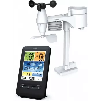 Estación meteorológica profesional WiFi Sencor SWS 9898 con sensor 5 en 1, negro