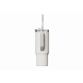 Vaso con pajita térmico Xiaomi Straw Mug White 1 L — interior de acero inoxidable, a prueba de fugas, 240×132×97 mm