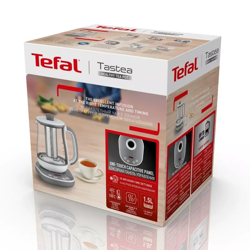 Hervidor de té Tefal BJ551B10 1,5 L 1430 W gris, blanco