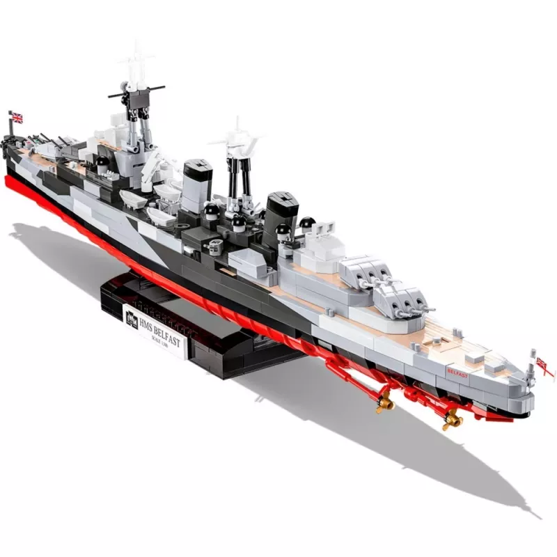Juguete de construcción Cobi HMS Belfast modelo a escala 1:300 COBI-4844, construcción de exposición del histórico crucero ligero de la Royal Navy