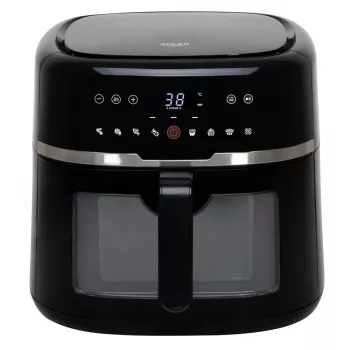 Adler AD 6318 freidora de aire, 8 l, 2500 W, pantalla LCD, 9 programas, negra