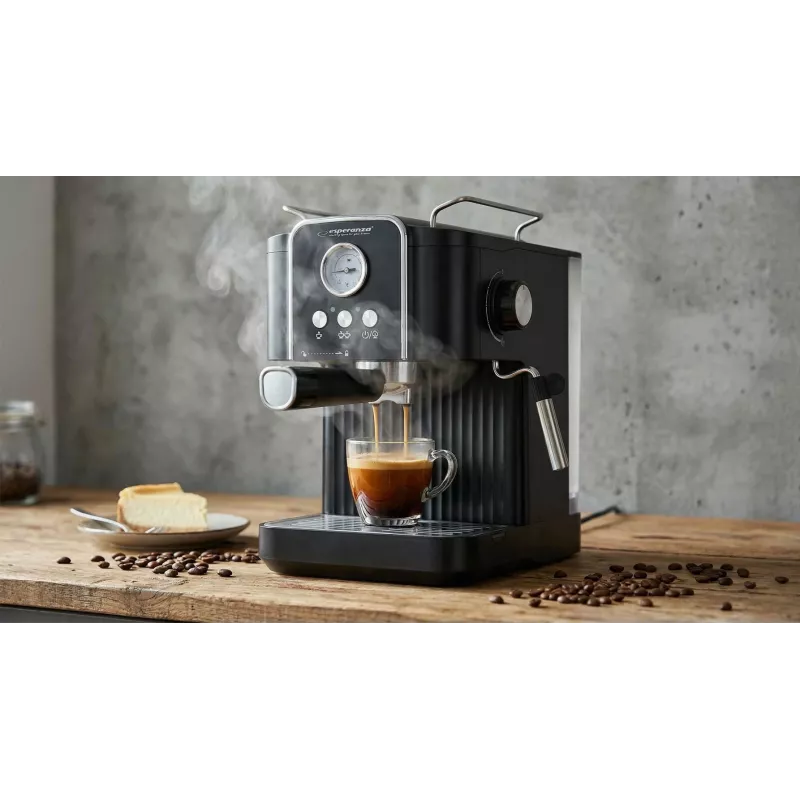 Cafetera de espresso ESPERANZA EKC010 — depósito de agua de 1,8 L, 850 W, 20 bar, espumador de leche integrado