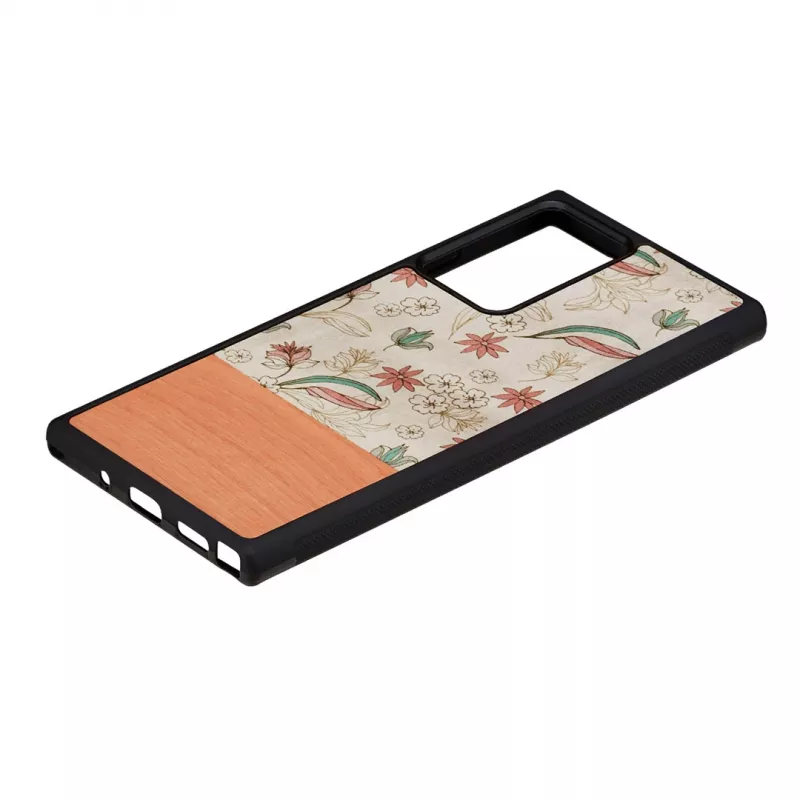 Funda protectora Man and Wood para Samsung Galaxy Note 20 Ultra — Flor rosa sobre negro