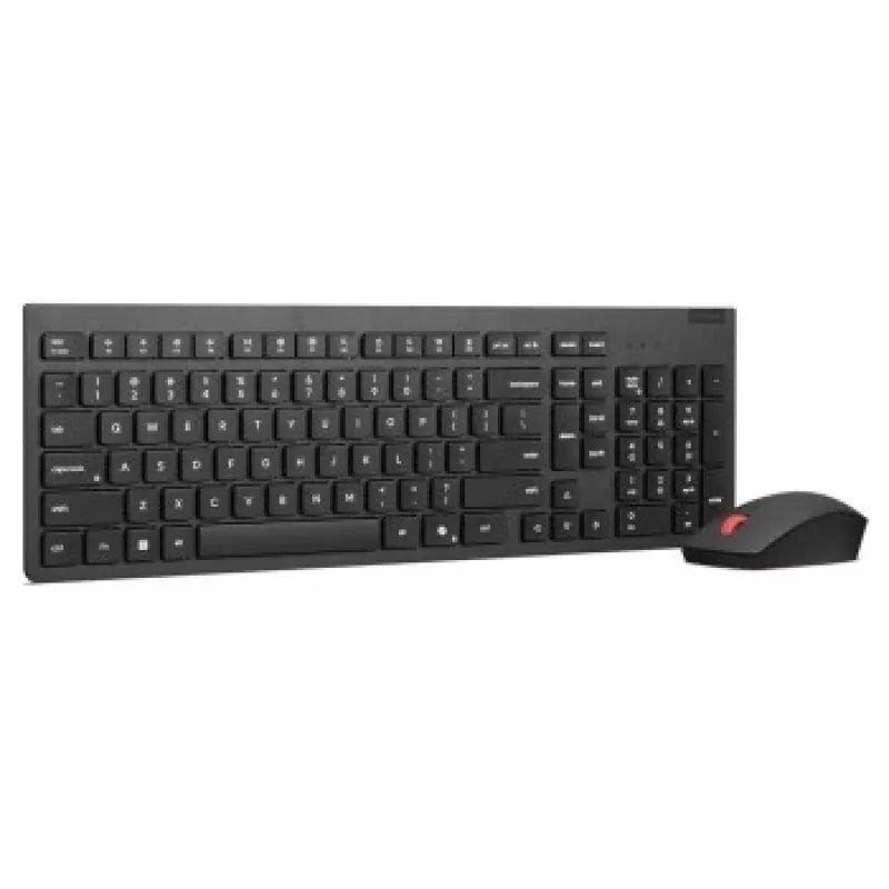 Conjunto de teclado y ratón inalámbricos Lenovo Essential Wireless Combo Gen2 — negro, diseño compacto, conexión inalámbrica