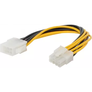 Cable prolongador EPS de 8 polos ShiverPeaks 78221-HQ para prolongación de alimentación de CPU, cable con funda
