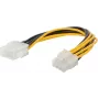 Cable prolongador EPS de 8 polos ShiverPeaks 78221-HQ para prolongación de alimentación de CPU, cable con funda