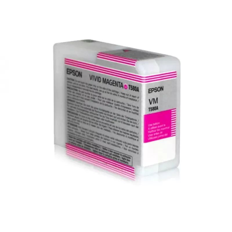 Epson Singlepack Vivid Magenta T580A00, Vivid Magenta, tinta pigmentada, 80 ml, 1 unidad