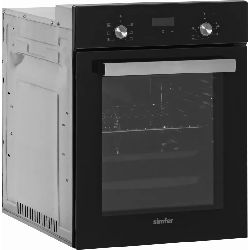 Horno empotrable SIMFER 4207DERSP.1 — 47 L, multifunción, mandos manuales emergentes, negro, 59,5×45 cm