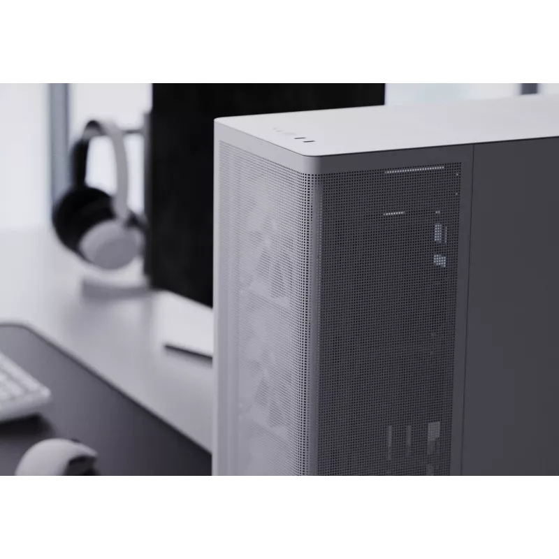APNX Caja de PC Semitorre C1-R-WT-v1 — Blanca, compatible con ATX/Micro-ATX/Mini-ITX, 3 ventiladores frontales de 120 mm preinstalados, 3 bahías de 3,5 pulgadas + 3 de 2,5 pulgadas, USB 3.2 Gen1 x2