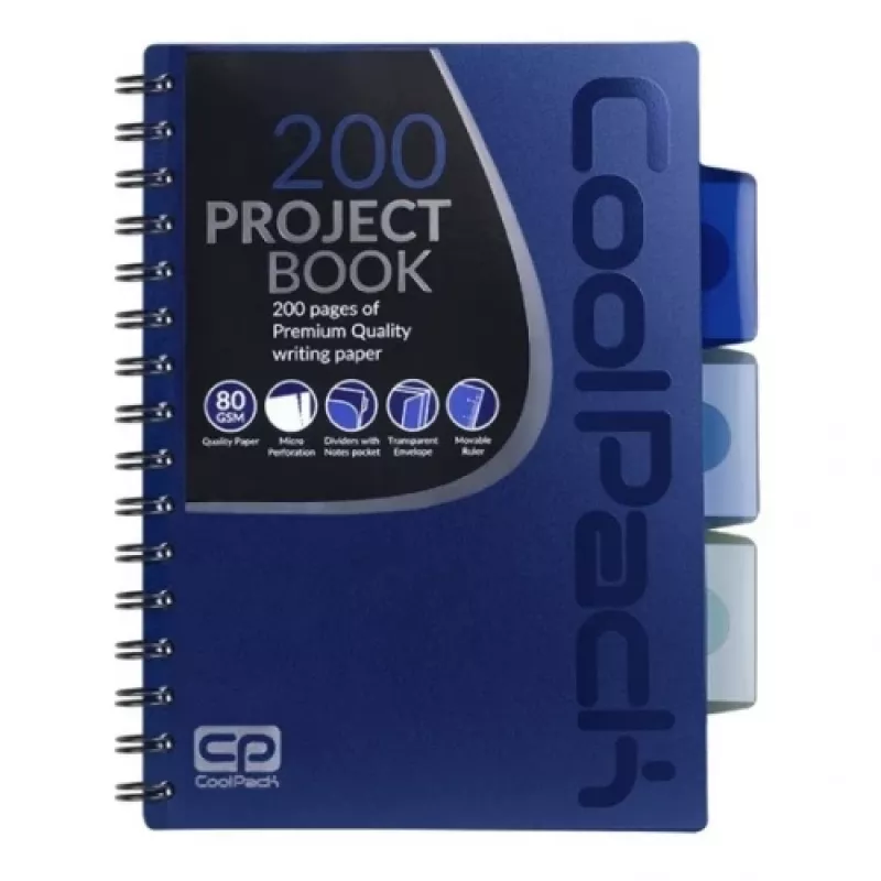 Cuaderno de espiral A5 Coolpack azul oscuro