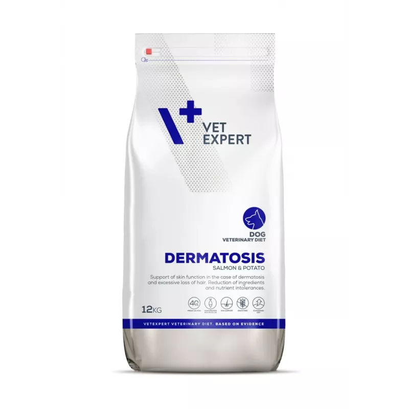 VET EXPERT Veterinary Diet Dermatosis Dog Salmon & Potato - pienso para perros - 12 kg