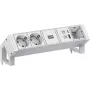 Regleta de enchufes Bachmann DESK2 ALU WHITE 937.413 con 2 conexiones USB