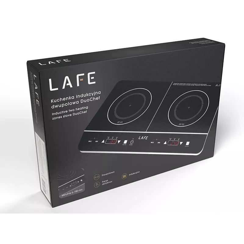 Placa de cocina Lafe DuoChef CIY002, 2 zonas de cocción, control táctil