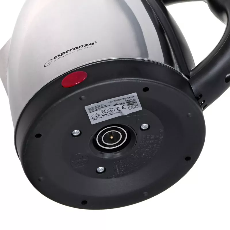 Hervidor de agua ESPERANZA 1,0 L acero inoxidable y plástico, 1350 W, inalámbrico, apagado automático