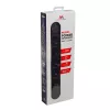 Regleta de enchufes MACLEAN MCE395 B — 5 enchufes, 3×USB, 110–240V AC, 2,1A USB, 2500W, cable de 1,5 m, negra