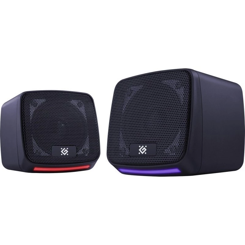 Defender J3 2.0 altavoces para PC, 6 W, LED, alimentación USB, AUX, 90–20000 Hz, negros