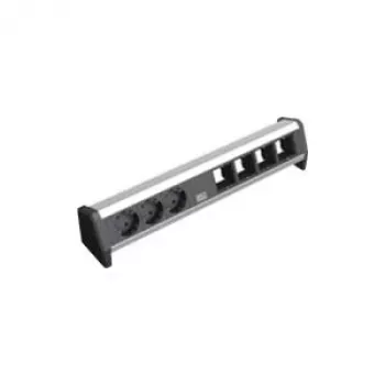 Regleta de distribución Bachmann 902.003 3 salidas AC negro plata