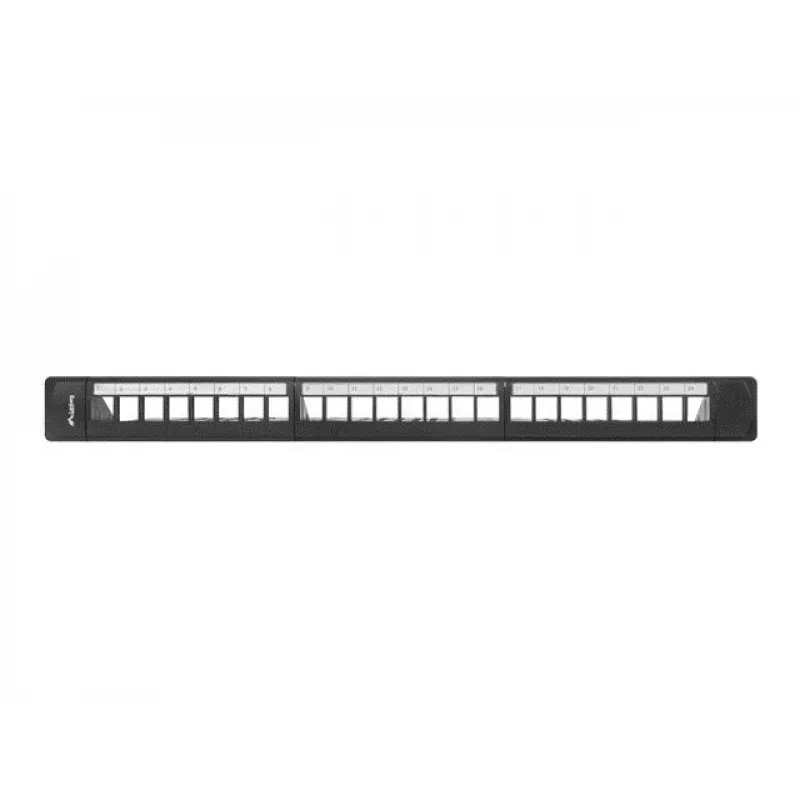 Patch panel 1U LANBERG PPKS-1124-B, 24 puertos, 1U, ABS, negro, 482,6×44,5×154 mm