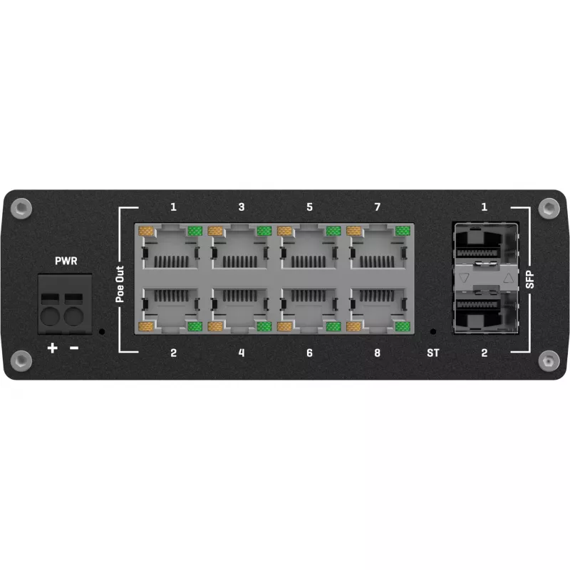 Teltonika TSW202 Managed L2 Gigabit Ethernet (10/100/1000) Power over Ethernet (PoE) aluminio, azul