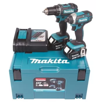 Makita set de taladro atornillador a batería, 18V, DLX2127MJ